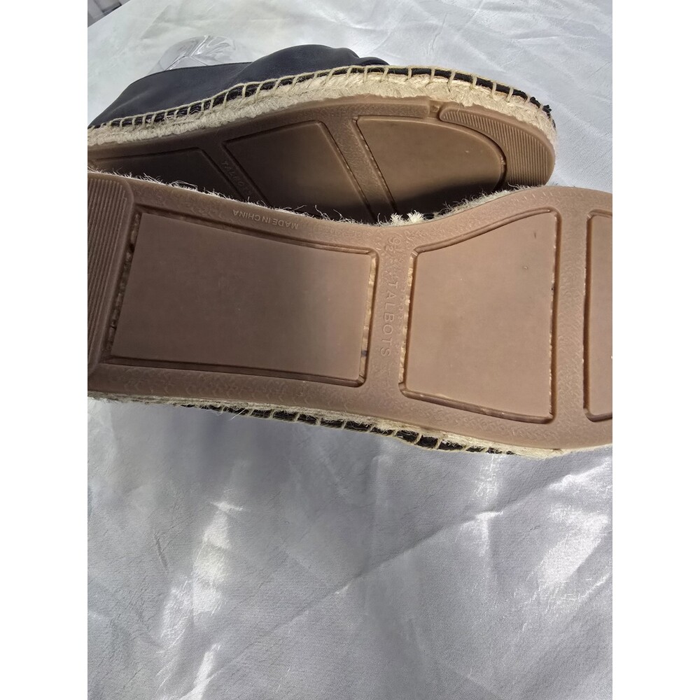 Talbots IZZY Knot Detail Espadrilles SOFT Comfort Size 9.5 Black Leather Slip-on - Picture 7 of 10